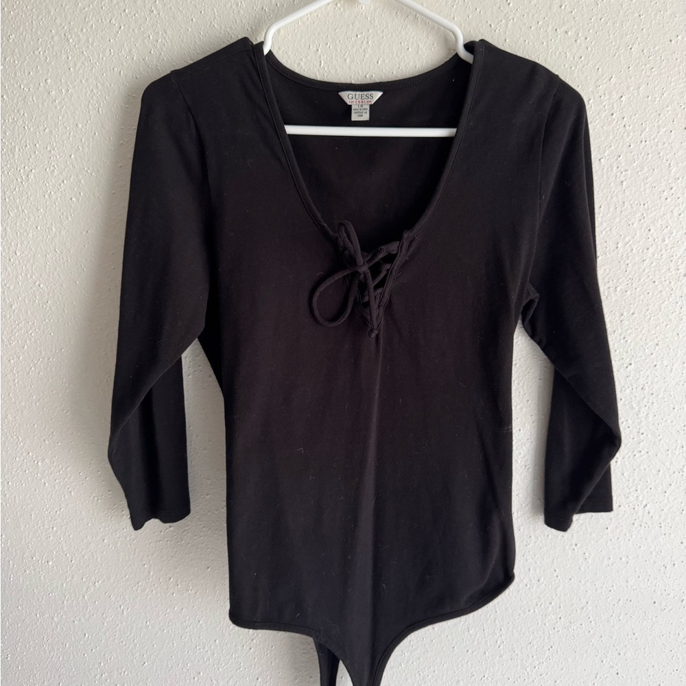 Guess Black Lace Detail Bodysuit